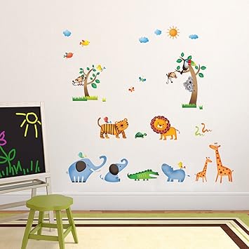 Dw 1206 Dschungel Baby Zimmer Wandtattoo Wandstickers Ioyujeop