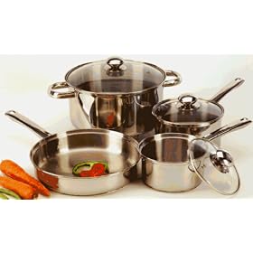 7 Piece stainless steel cookware set by Pro Chef