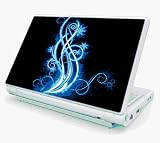 Abstract Blue Neon Design Skin Cover Decal Sticker for MSI Wind U100 Netbook Laptop