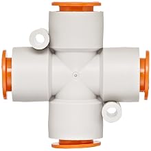 SMC KQ2TW Push-to-Connect Tube Fitting, Cross, PBT Body, Tube OD, Inch