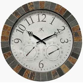 Infinity Instruments The Inca - In/Outdoor Clock with Slate Mosaic Border