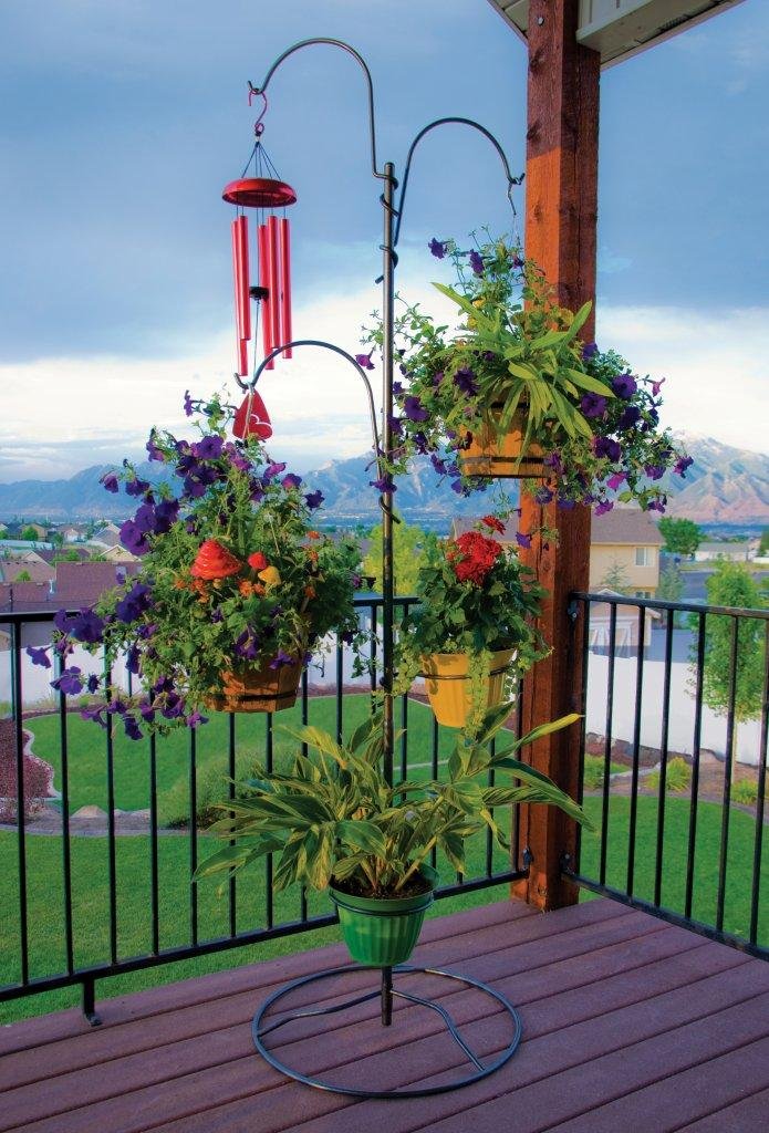 Outdoor Plant Stand Hanging Basket Holder Tree Flower Pot