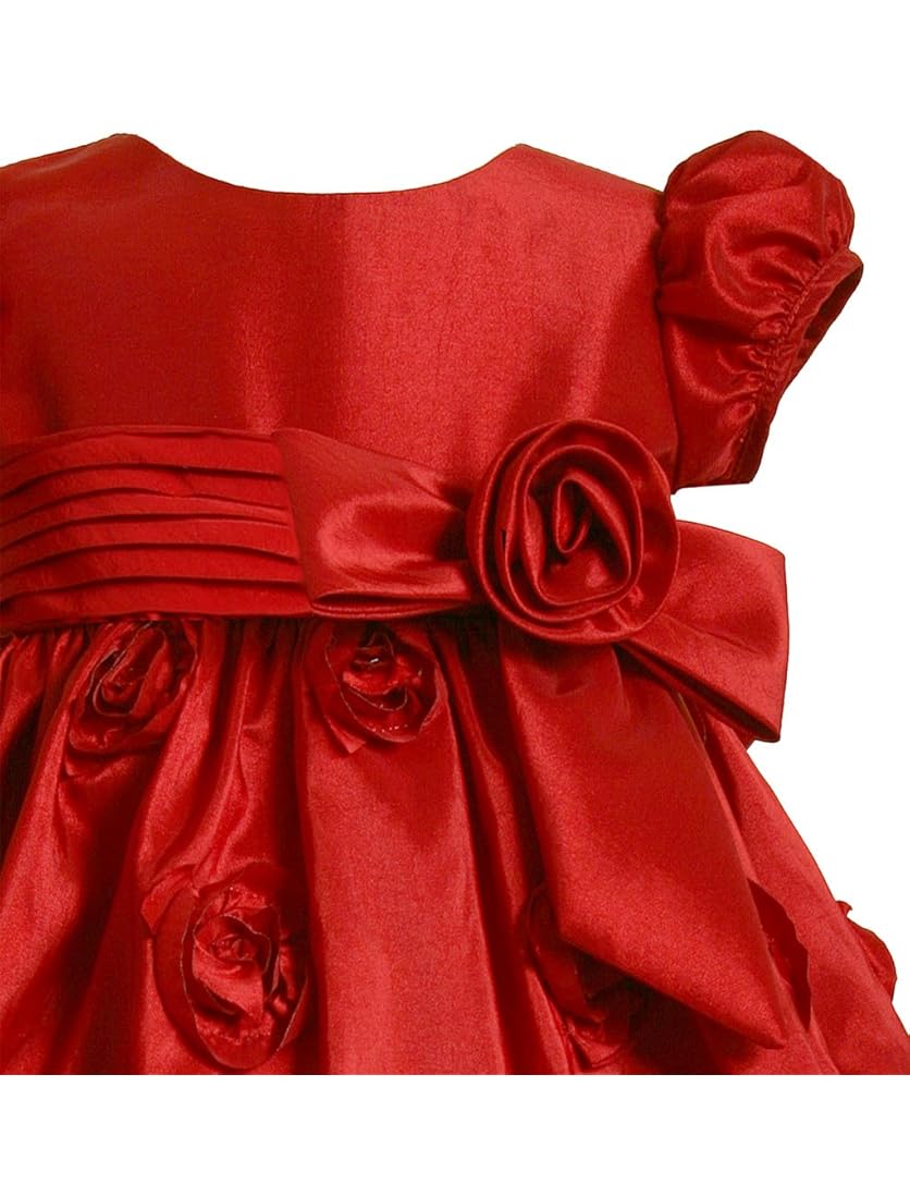 Bonnie Jean Baby/Infant Girls 12M-24M 2-Piece RED SHANTUNG ROSETTE BORDER Special Occasion Christmas Holiday Pageant Party Dress Bonnie Jean Baby/Infant Girls 12M-24M 2-Piece RED SHANTUNG ROSETTE BORDER Special Occasion Christmas Holiday Pageant Party Dress