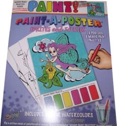 "Paint A Poster" Paint with Water Coloring Book - Sprites And Faeries