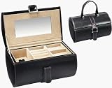 Ashton Sutton Black Faux Leather Jewelry Case