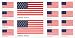 United States of America Flag - Flags Sticker Pack - Sheet of 14 Small Stickers / Decals (USA / AMERICAN)