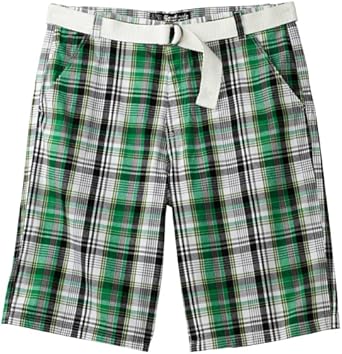 Southpole Men Big-Tall Belted Plaid Short