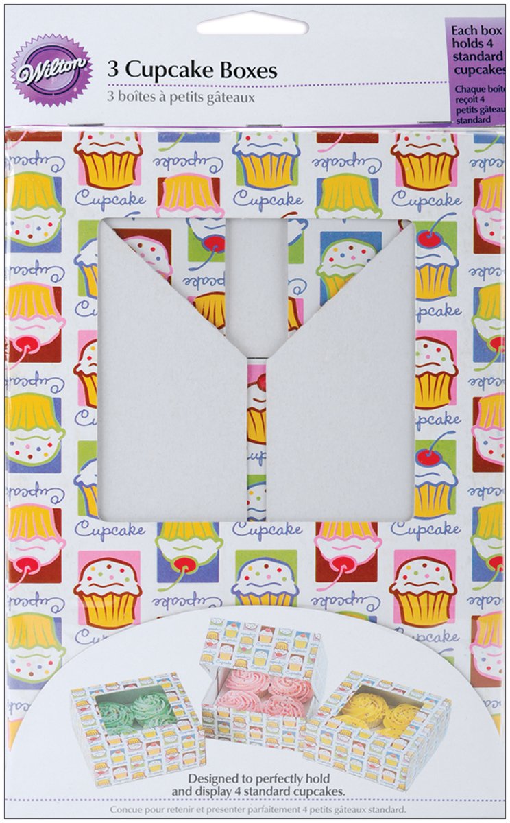 Wilton 4 Cavity Cupcake Boxes, 3 Count, 12 Styles eBay