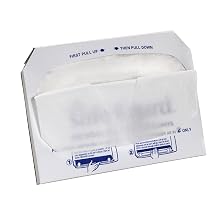 Georgia-Pacific Safe-T-Gard 47052 White 1/2-Fold Toilet Seat Cover, 17.44" Length x 14.5" Width (Case of 4 Packs, 250 Per Pack)