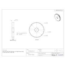 Boston Gear GA49 Plain Change Gear, 14.5 Degree Pressure Angle, 20 Pitch, 0.625" Bore, 49 Teeth, Steel