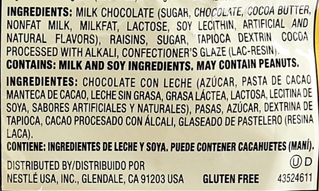 Amazon.com : Nestle Raisinets Milk Chocolate Stand Up Bag, 11.0 ...