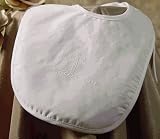 Polycotton Christening Bib with Puff Silk Screened Cross (Small)