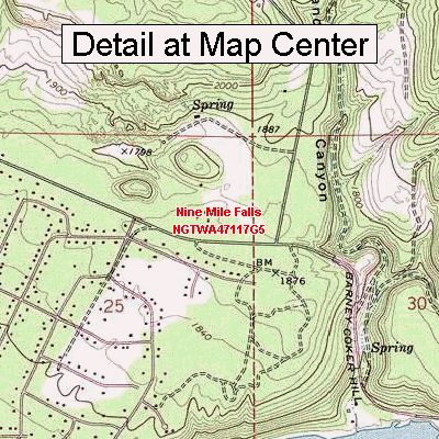 USGS Topographic Quadrangle Map - Nine Mile Falls, Washington