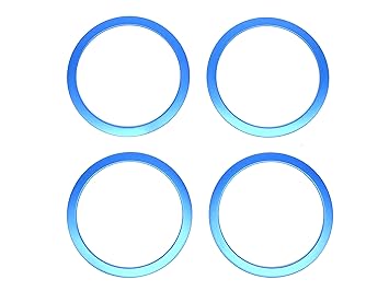 【クリックで詳細表示】BMW F30 F31 F34 スピーカー リング 銀 シルバー 内装 インテリア 装飾 4個 セット (青)： スポーツ＆アウトドア