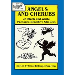 Angels and Cherubs: 24 Black-and-White Pressure-Sensitive Stickers (Dover Instant Art Stickers)