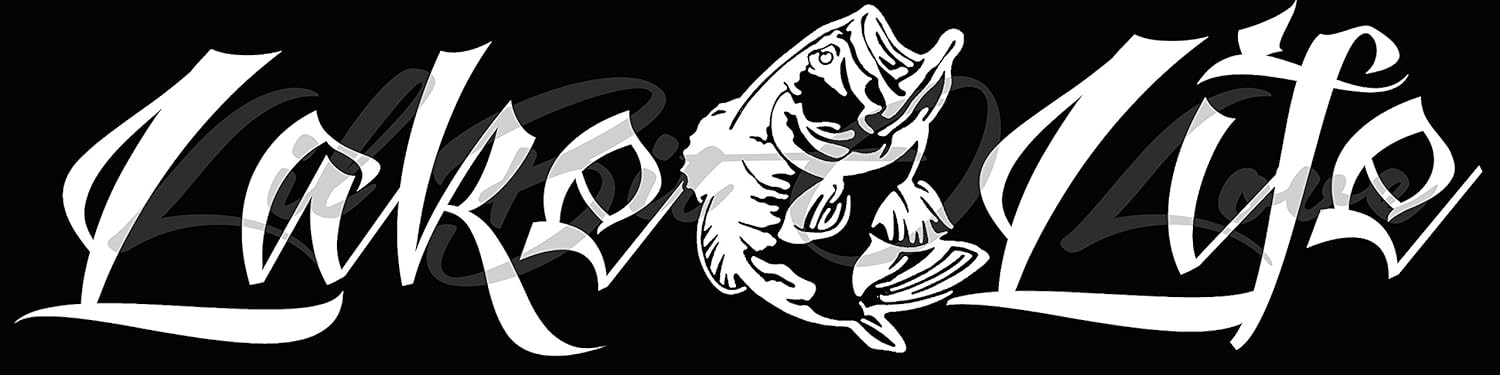 Amazon.com - Lake Life Bass Vinyl Decal Sticker Fishing Fish (White) -