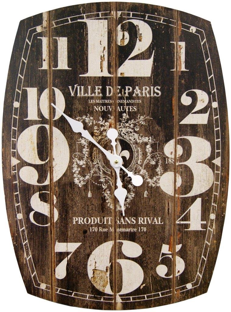 Oblong Black Decorative Wall Clock With Over Sized Numbers And