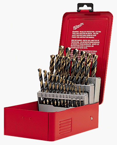 Tools: Milwaukee 48 89 0050 29 Piece 1/16 Inch to 1/2 Inch Cobalt Twist Drill Bit Assortment in Metal Index