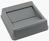 Trash Container Lid, Untouchable, Square, Swing-Free, Gray, Fits RUB3568 and 356 RUB268900GRA