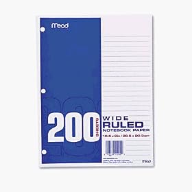 Mead Filler Paper, 150-Count, Wide Rule (15103)