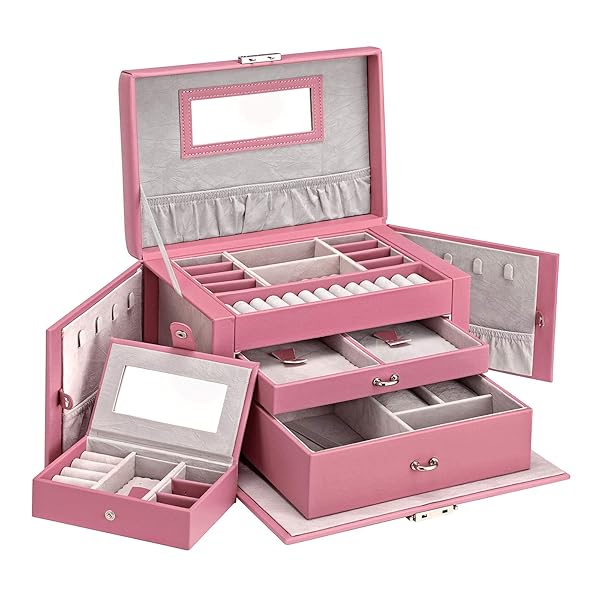 Songmics Jewelry Box For Women Jewelry Organizer With 2 Drawers