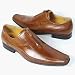 z046 New Men's Leather Slip on Loafers Dress Shoes Rust Tan
