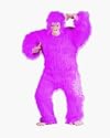 Gorilla Costume Pink Plush Adult Standard