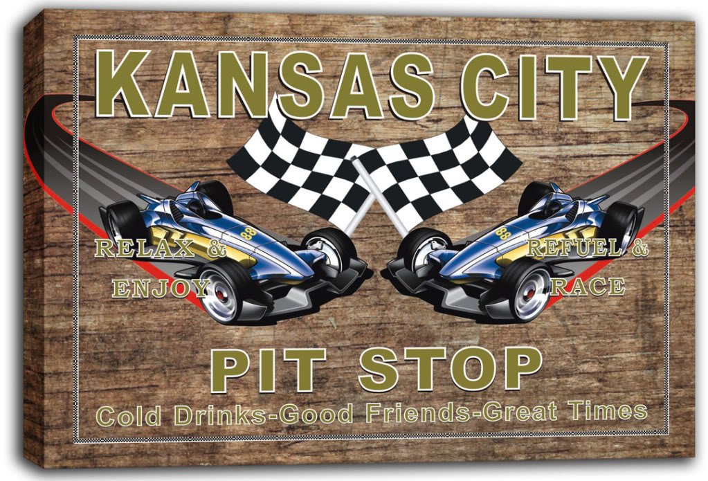 Amazon.com: scpu1-2087 KANSAS CITY Pit Stop Car Racing Game Room ...