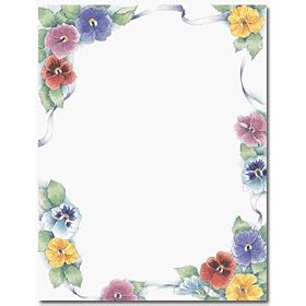 Masterpiece Pretty Pansies Letterhead - 8.5 x 11 - 25 Sheets by Masterpiece Studios