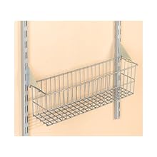 Triton Products 1775 Storability Wire Basket 15-Inch W by 4-Inch H by 6-1/2-Inch D Gray Epoxy Coated Steel with Lock-On Hanging Brackets