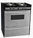 Summit Appliances TNM230R 30 Inch Slide In Gas Range - Stainless Steel And Black