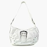Ati19 Studded Pleated Buckle Evening Bag Purse , White