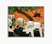 Art Reproduction Oil Painting - Gauguin Paintings: Vision After the Sermon; Jacob Wrestling with the Angel with Studio Tangerine Metal Frame - Orange Finish - 21 X 25 - Hand Painted Framed Canvas Art