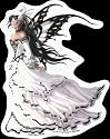 Beautiful Raven Haired Corset Fairy with Wings & Butterflies by Nene Thomas - Sticker / Decal