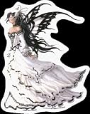 Beautiful Raven Haired Corset Fairy with Wings & Butterflies by Nene Thomas - Sticker / Decal