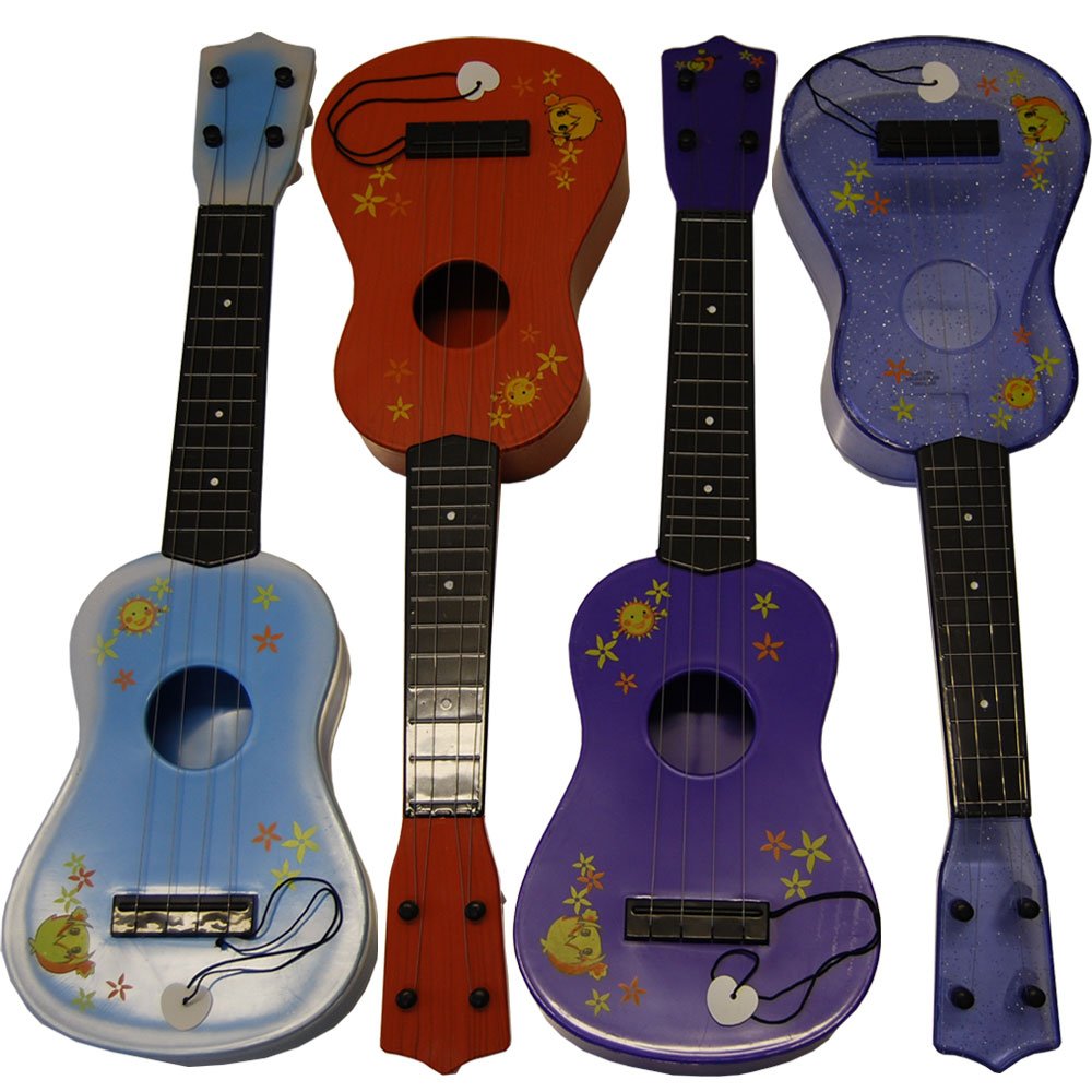 NEW PLASTIC TOY MUSIC GUITAR WITH PVC CARRY CASE KIDS BOYS/GIRLS XMAS