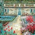 Garden House Original Handpainted by L. Tiva - 32x32x1.5"