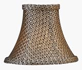Silk Bell Shaped Chandelier Clip On Lamp Shades - Black and Silver Diamond Design - B1506