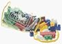 100 pc. 2002 Mega Blok in Tote