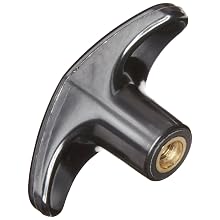 DimcoGray Black Phenolic Pull T-Handle Knob Female, Brass Insert: 1/4-20" Thread x 7/16" Depth, 2-1/4" Diameter x 1-1/4" Height x 9/16" Hub Dia x 11/16" Hub Length (Pack of 10)