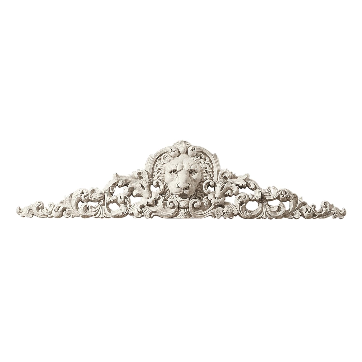 Lion Wall Pediment Decorative Moulding Sculptural Panel Antique Art