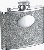 Buy Visol Silver Glitterred 4 oz Stainless Steel Liquor Flask