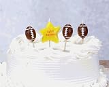 Biedermann & Sons Set of 4 Sports Theme Birthday Candles, 12 Packages, Football