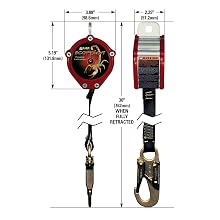 Miller PFL-3/9FT Scorpion 9-Foot Personal Fall Limiter with Stainless Steel Swivel Shackle, Red