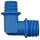 Tefen Nylon 6/6 Pipe Fitting, 90 Degree Elbow, Blue, BSPT Male