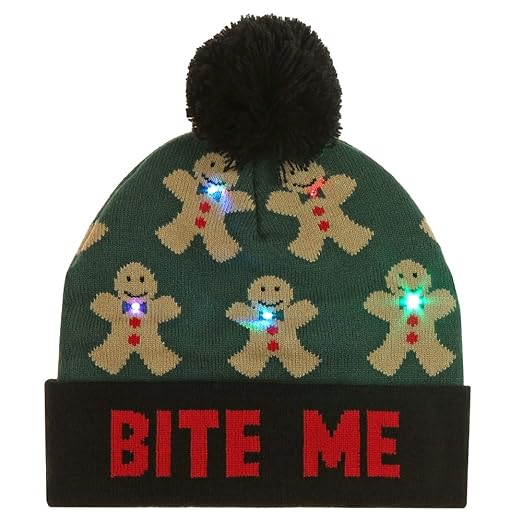 Capelli New York Bite Me With Clear Led Lights Cuff Hat Green Combo One Size