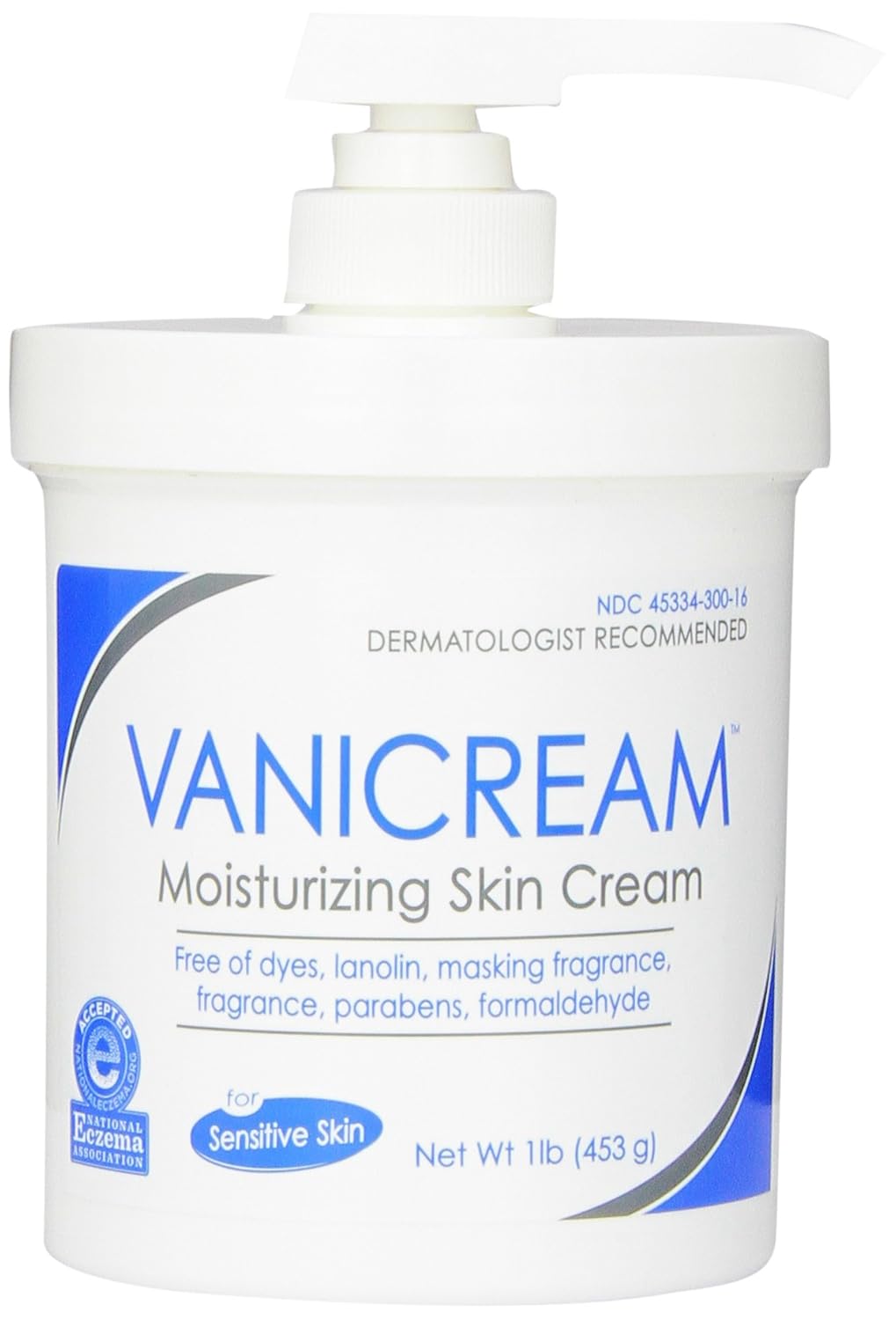 Vanicream Moisturizing Skin Cream with Pump Dispenser 1 Pound New Free