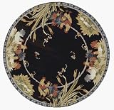 Safavieh Chelsea HK56B Roosters Black Area Rug, 5 6 Round Black Safavieh Chelsea HK56B Roosters Black Area Rug, 5 6 Round Black