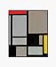 Art Reproduction Oil Painting - Composition No.2 with Studio Black Metal Frame - Black Finish - 21\