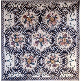 80x80 Handmade Marble Rug Mosaic Art Tile Wall Mural